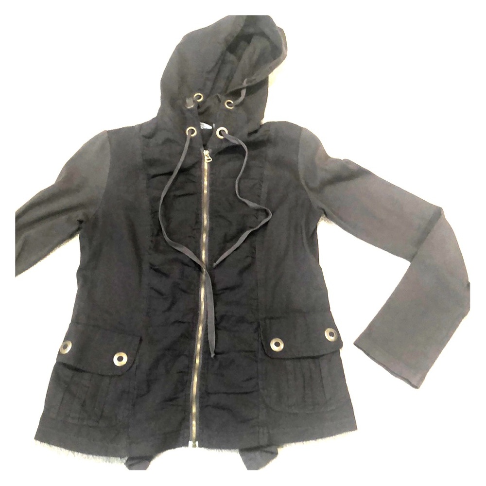 XCVI brown hooded light jacket. Used